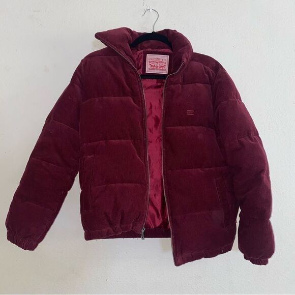 Levi’s Maroon corduroy puffer jacket/coat - Picture 4 of 15